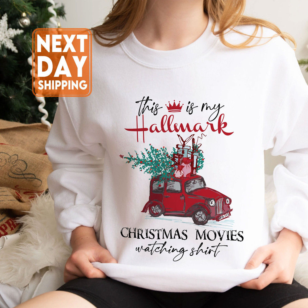 This Is My Christmas Movie Watching Sweatshirt, Christmas Movie Watching Shirt, Christmas Movie Lovers, Red Truck Shirt, Christmas 2022 Tee - 1.jpg