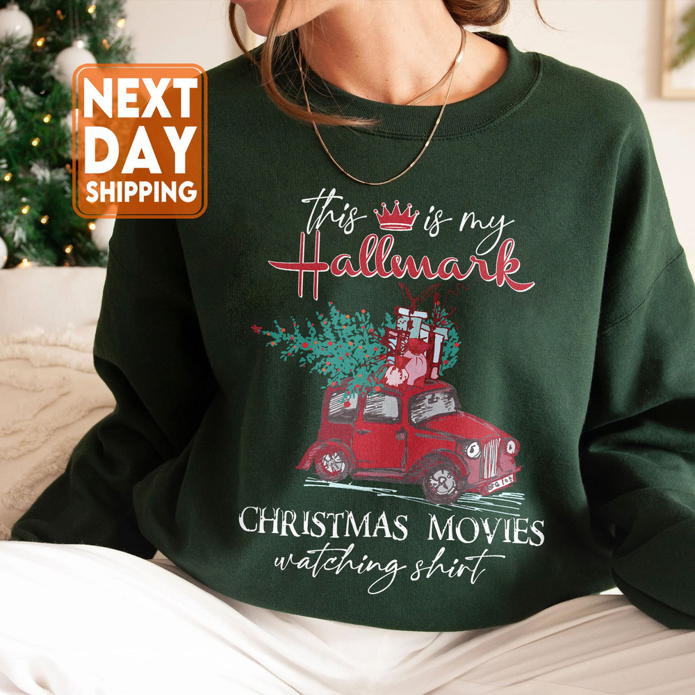 This Is My Christmas Movie Watching Sweatshirt, Christmas Movie Watching Shirt, Christmas Movie Lovers, Red Truck Shirt, Christmas 2022 Tee - 5.jpg