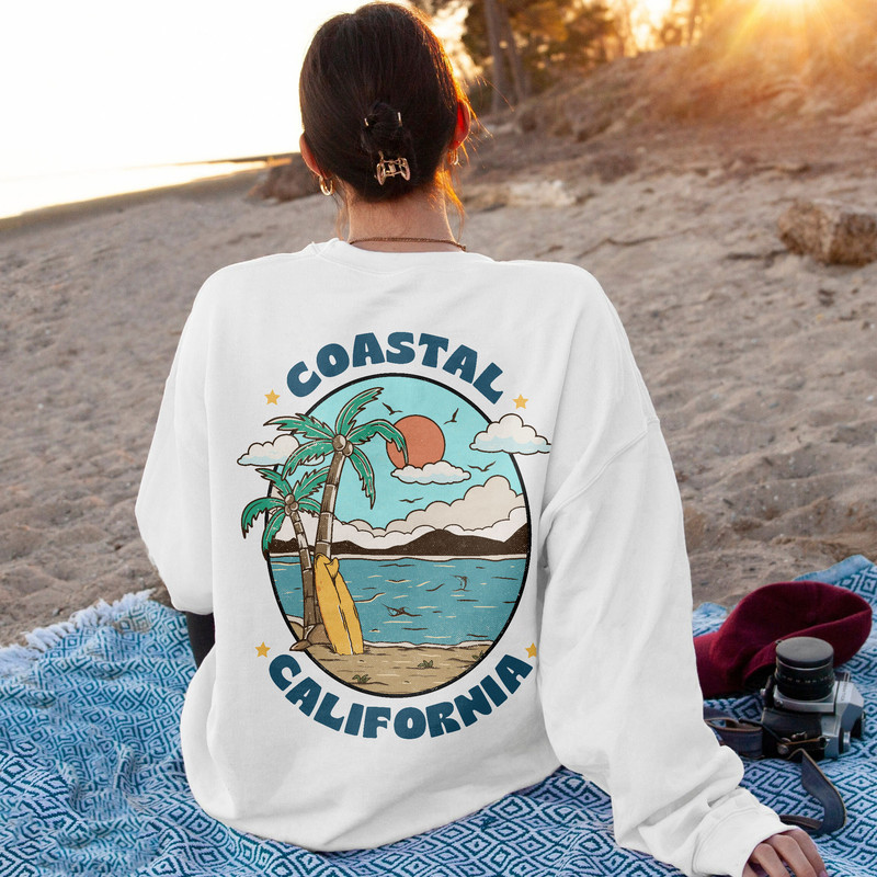Trendy Ocean Beach Shirt, Surf Hoodie, Coconut Girl Aesthetic, Palm Beach Sweatshirt, Siesta Beach Shirt, Summer Holiday Shirt, California - 1.jpg