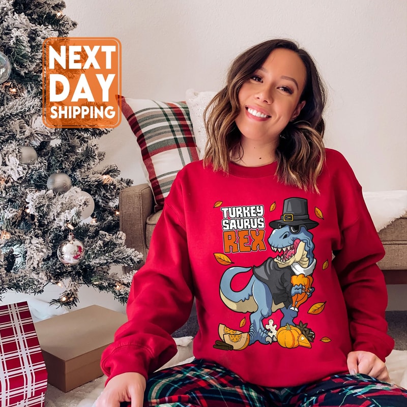 TRexgiving Shirt, T-Rex Sweatshirt, Happy T-Rexgiving Shirt, Funny Thanksgiving Shirt, Cute Dinosaurs Shirt, Thanksgiving Shirt - 3.jpg