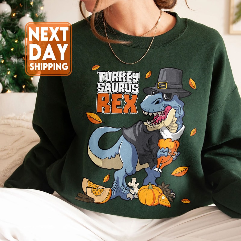 TRexgiving Shirt, T-Rex Sweatshirt, Happy T-Rexgiving Shirt, Funny Thanksgiving Shirt, Cute Dinosaurs Shirt, Thanksgiving Shirt - 4.jpg