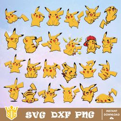 Pikachu Svg, Pokemon Svg, Cricut, Cut Files, Vector, Clipart, Silhouette, Printable, Vector Graphics, Digital Download