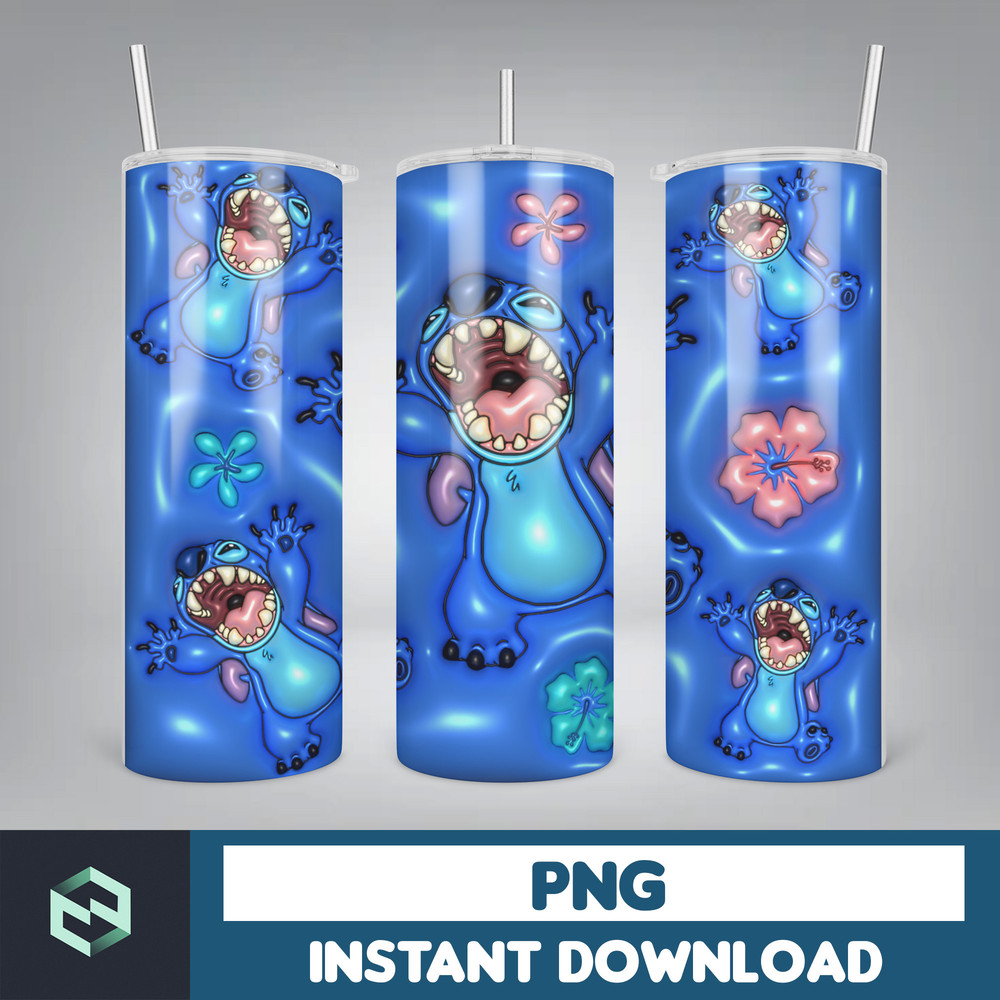 Stitch Bubble Wrap - 3D Inflated Puff Tumbler Wrap PNG, Tumbler Design, 20oz Tumbler Wrap, Digital Download (8).jpg