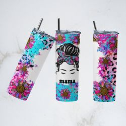 Mother's Day Tumbler, Mother's Day Straight Tapered Skinny Tumbler, Mother's Day family Sublimation wrap Skinny Tumbler