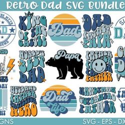 retro dad father's day svg bundle png retro dad father's day svg bundle png