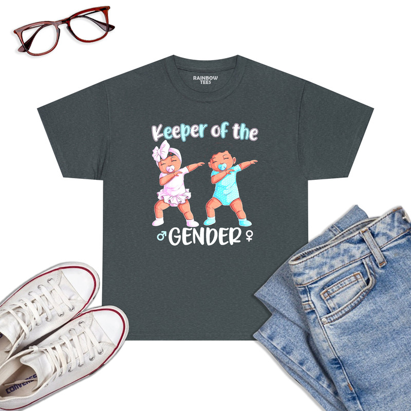 Keeper-Of-The-Gender-Reveal-Black-Baby-Announcement-Women-T-Shirt-Dark-Heather.jpg