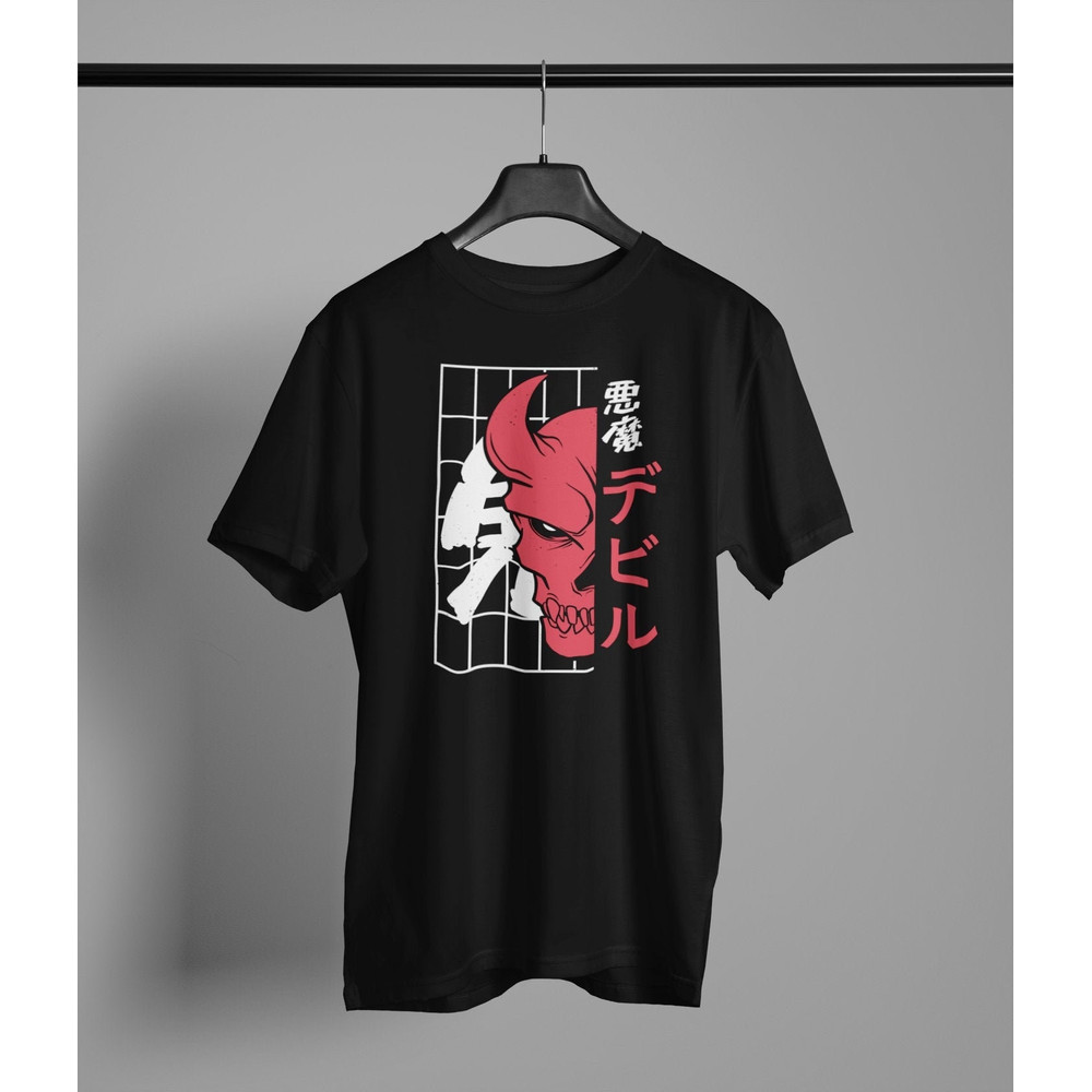 Unisex Japanese Demon T-shirt streetwear, japanese streetwear, grunge, goth, alternative, alt, grunge shirt - 1.jpg