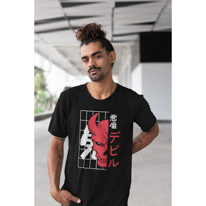 Unisex Japanese Demon T-shirt streetwear, japanese streetwear, grunge, goth, alternative, alt, grunge shirt - 5.jpg