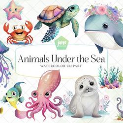 animals under the sea watercolor bundle animals under the sea watercolor bundle