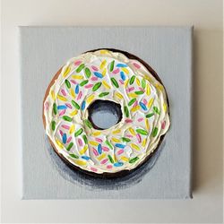 Texture a Sweet Donut Acrylic Painting for Your Kitchen Wall