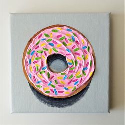 Textured Acrylic Painting Donut Decoration for Your Kitchen Wall
