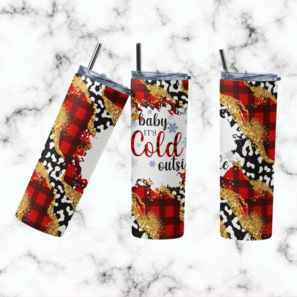 Baby its cold outside Tumbler wrap Sublimation Designs Christmas png File Digital Download-1.jpg