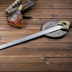 custom hand forged damascus steel viking sword, master sword, battle ready sword, gift for him, wedding gift for husband