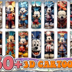 all new 3d styles cartoon mouse for straight & tapered tumbler design bundle, 3d cartoon 20 oz skinny tumbler bundle, tu