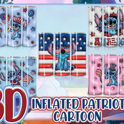 5 files 3d inflated blue animal 4th july 20oz sublimation tumbler designs, bubble wrap american flag tumbler png, bubble