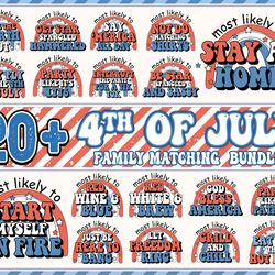 patriot day matching family shirt png bundle, happy fourth of july png bundle, most likely to chill the fourth out png,