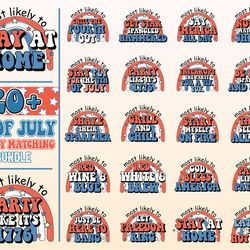 patriot day matching family shirt png bundle, happy fourth of july png bundle, most likely to chill the fourth out png,