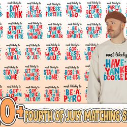 fourth of july matching family shirt png bundle, most likely to png bundle, 4th of july gift shirt png, instant download