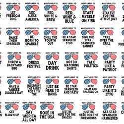 patriot day matching family shirt svg bundle, happy fourth of july svg bundle, most likely to red wine and blue svg, ins