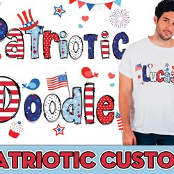 custom patriotic kid name png bundle, 4th july alphabet png, patriotic family name png, 4th of july png, patriotic alpha