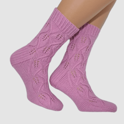 Pink socks Soft socks Fashion socks Womens cozy socks Luxury socks Wool knitted socks Knit socks Handmade socks
