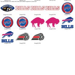 Collection NFL BUFFALO BILLS  LOGO'S Embroidery Machine Designs