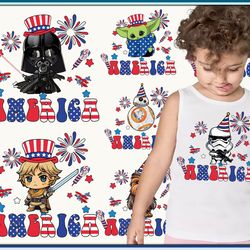 happy fourth of july png bundle, galaxy character 4th july png, matching family shirts png, independence day png, digita