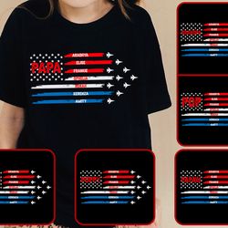 custom patriot day grandpa/ dad png bundle, patriotic grandpa with kid names png, american flag png, gift for independen
