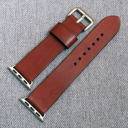 Apple watch strap Burgundy, genuine leather, watchband handmade, for Apple Watch Series 8/7/6/SE/5/4/3/2/1