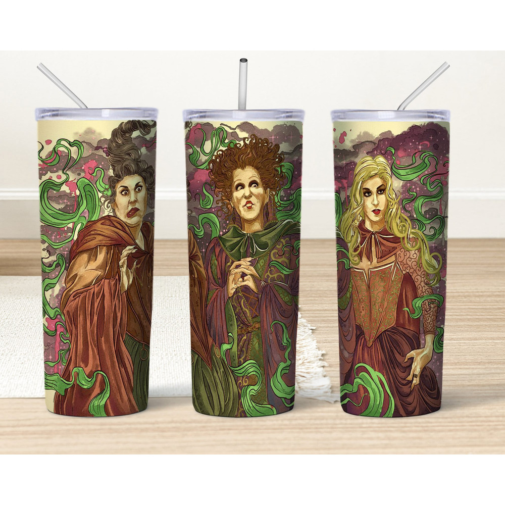 Hocus Pocus 20 oz tumbler wrap, Hocus Pocus waterslide Decal, Sanderson Sisters Sublimation Design, Purple Glitter Png Digital Download-1.jpg