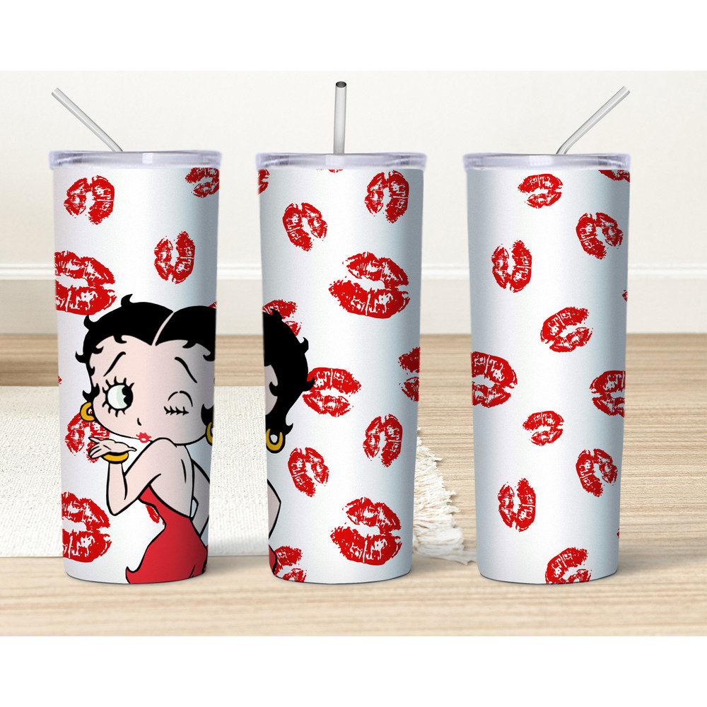 20oz skinny tumbler, Sublimation Designs, Girl Cartoon Characters Tumbler Png, Lipstick Kisses Png Files, KISS Tumblers, Digital Download.jpg
