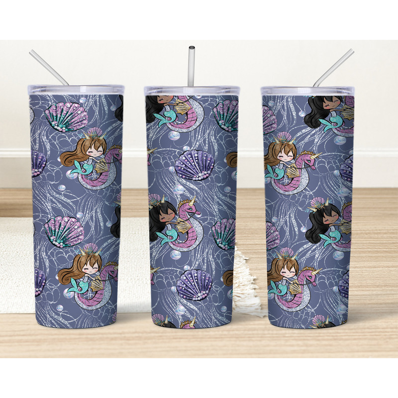 20oz30oz Skinny Tumbler, Mermaid Tumbler Wrap, Kids Tumbler Sublimation Design, Mermaid Tails Tumbler Png Files, Digital Downloads.jpg