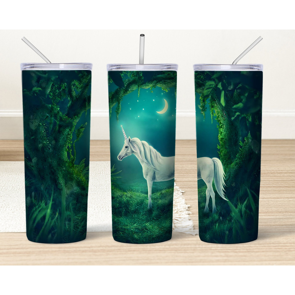 Unicorn 20 oz Tumbler Wrap design Png, Fantasy Horse Sublimation Designs Downloads, Kids 20 oz Skinny Tumbler Png Download.jpg