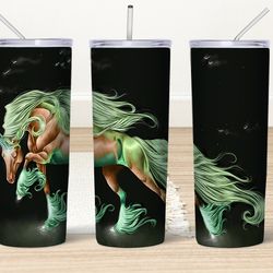 fantasy horse drawings tumbler, colorful tumbler, colorful skinny tumbler