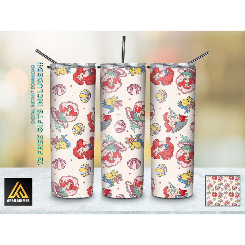 Crowned Wonder Disney Princesses Tumbler, Disney Princesses Skinny Tumbler, Cartoon Characters Skinny Tumbler.jpg