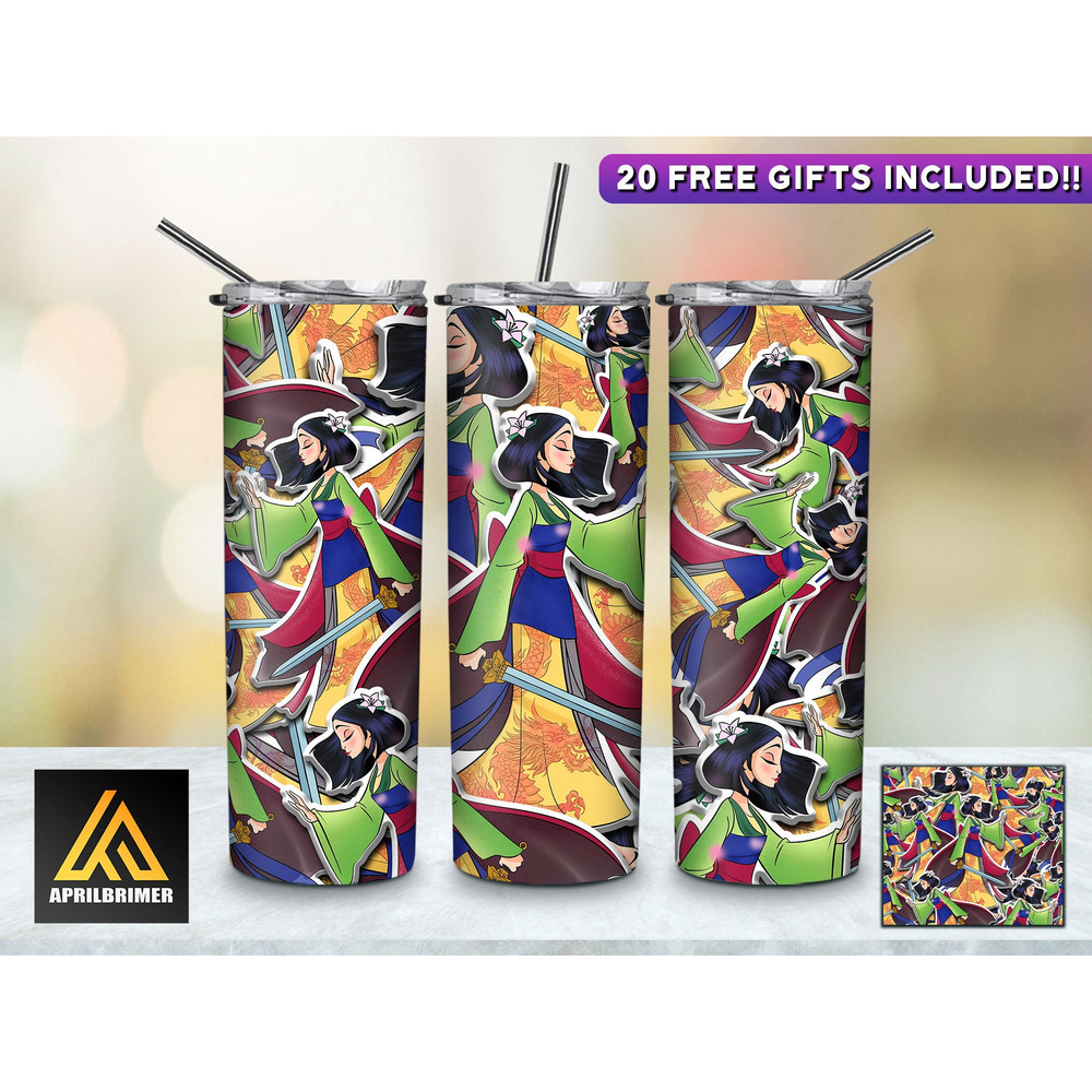 Enchanted Kingdoms Disney Princesses Tumbler, Disney Princesses Skinny Tumbler, Cartoon Characters Skinny Tumbler.jpg