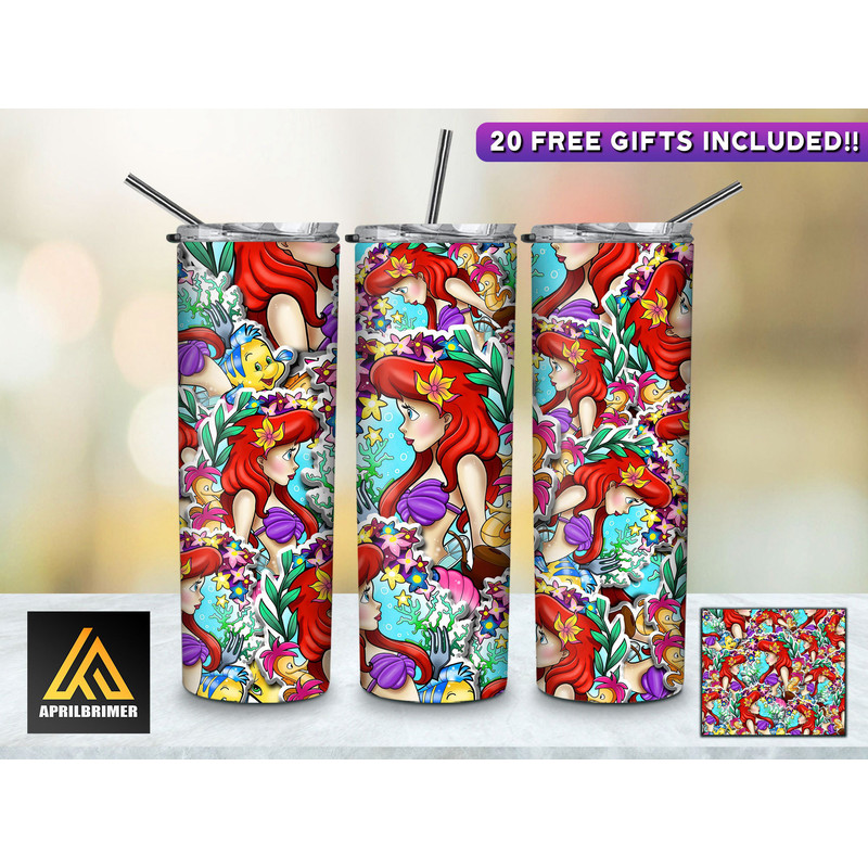 Royal Traditions Disney Princesses Tumbler, Disney Princesses Skinny Tumbler, Cartoon Characters Skinny Tumbler.jpg
