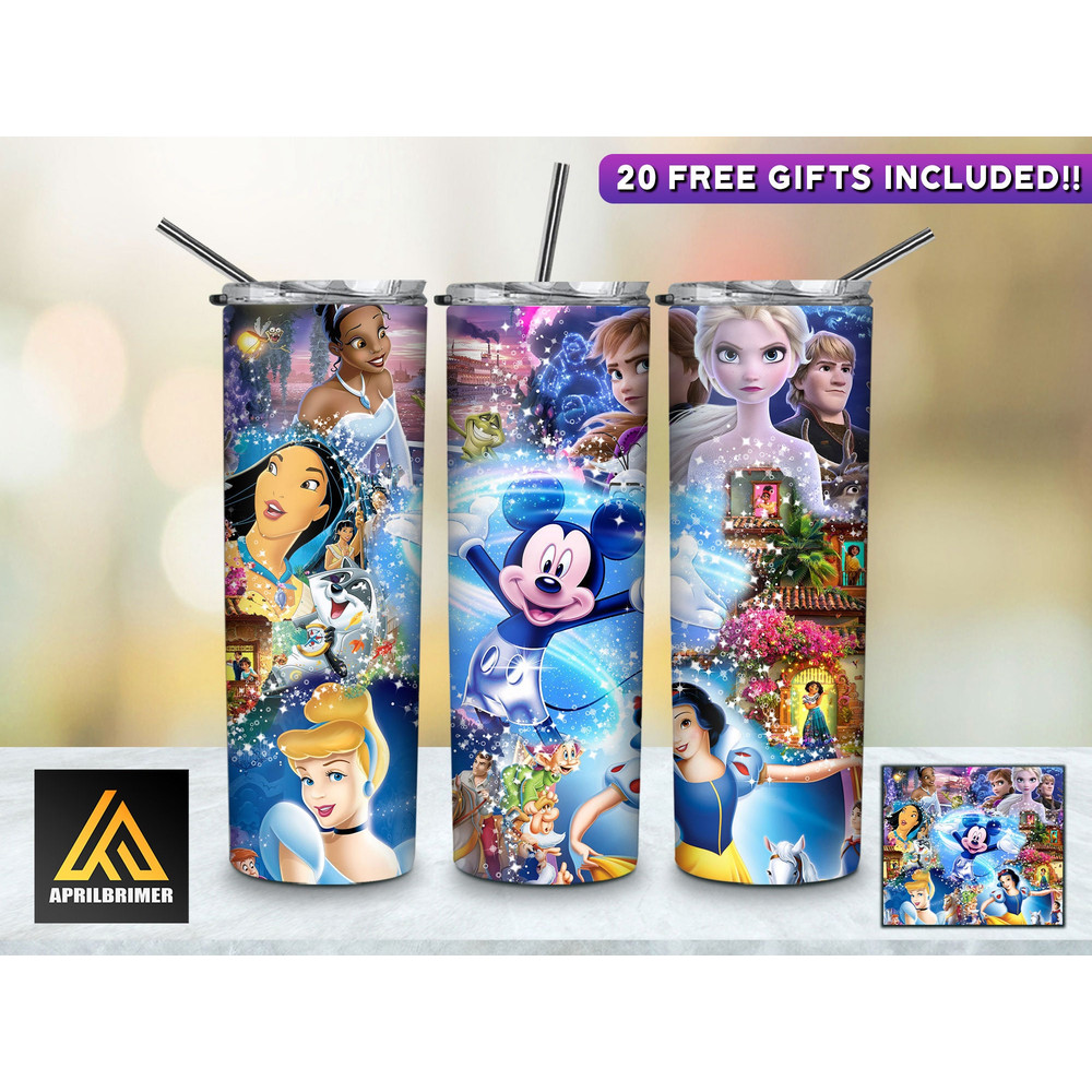 Royal Treasures Disney Princesses Tumbler, Disney Princesses Skinny Tumbler, Cartoon Characters Skinny Tumbler.jpg
