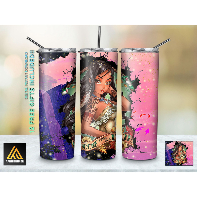 Timeless Royalty Disney Princesses Tumbler, Disney Princesses Skinny Tumbler, Cartoon Characters Skinny Tumbler.jpg