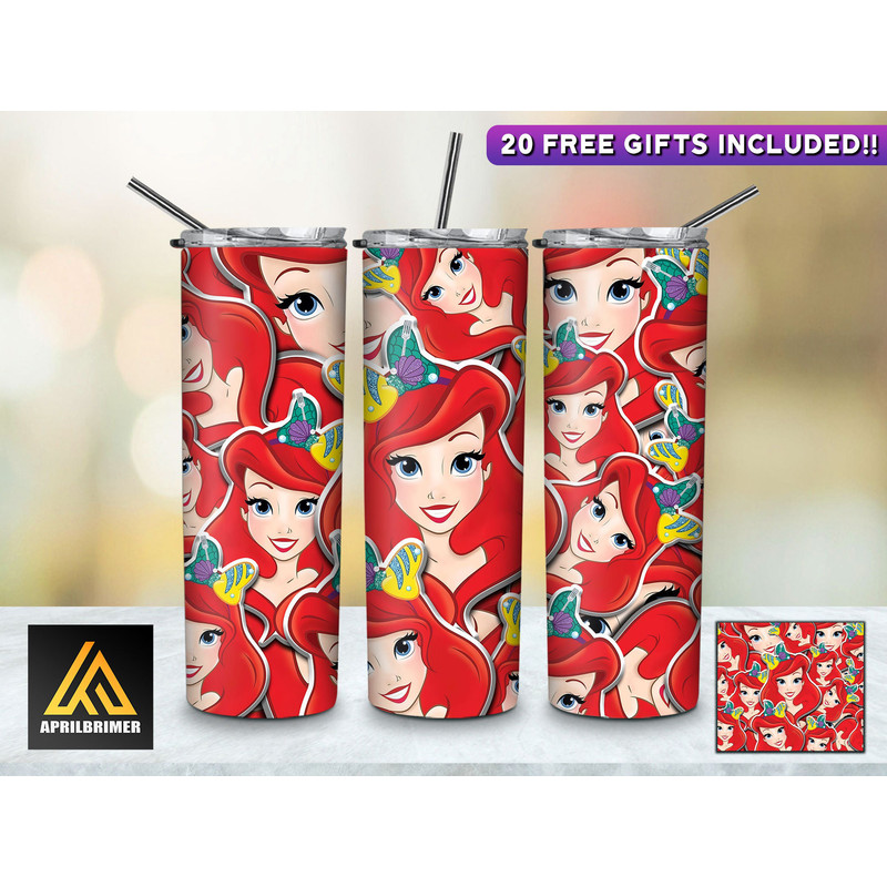 Whispers Of Destiny Disney Princesses Tumbler, Disney Princesses Skinny Tumbler, Cartoon Characters Skinny Tumbler.jpg