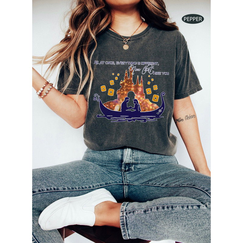 Disney Tangled Couple Shirt, Rapunzel Shirt, Flynn Rider, Everything Is Different Now That I See You, Disney Couple Shirt, Disney Trip Shirt - 2.jpg