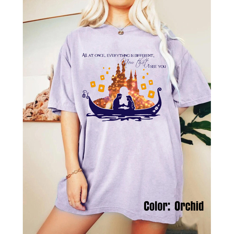 Disney Tangled Couple Shirt, Rapunzel Shirt, Flynn Rider, Everything Is Different Now That I See You, Disney Couple Shirt, Disney Trip Shirt - 3.jpg