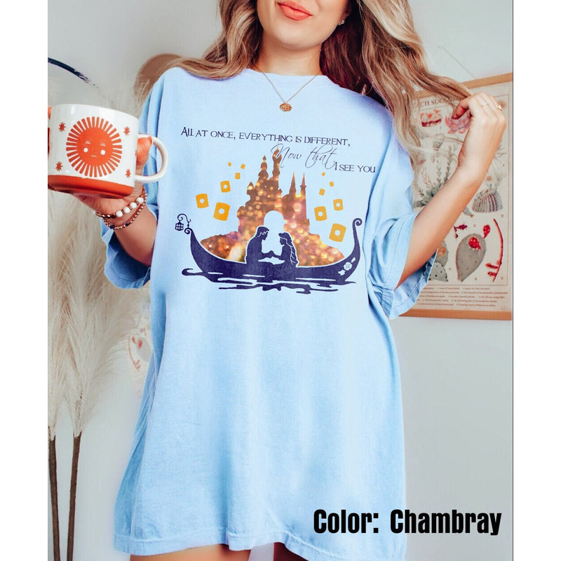 Disney Tangled Couple Shirt, Rapunzel Shirt, Flynn Rider, Everything Is Different Now That I See You, Disney Couple Shirt, Disney Trip Shirt - 4.jpg