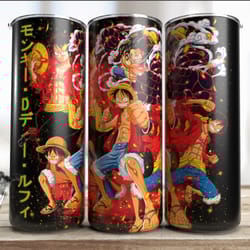 straight anime demon cat tumbler, colorful tumbler, colorful skinny tumbler