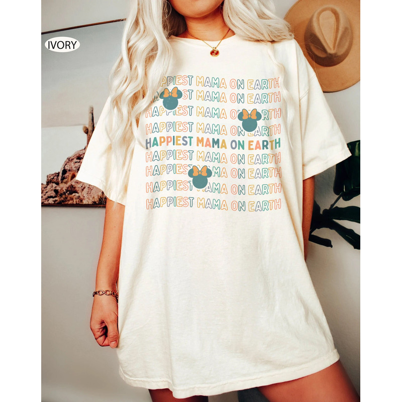 Happiest Mama on Earth Comfort Colors Shirt, Disney Mom Shirt, Disney Family Trip, Disneyland Shirt, Shirts For Mom, Mothers Day Gift - 1.jpg