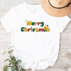 pooh christmas shirt merry christmas tshirt winnie the pooh tee shirt for christmas gift for woman t shirt family match
