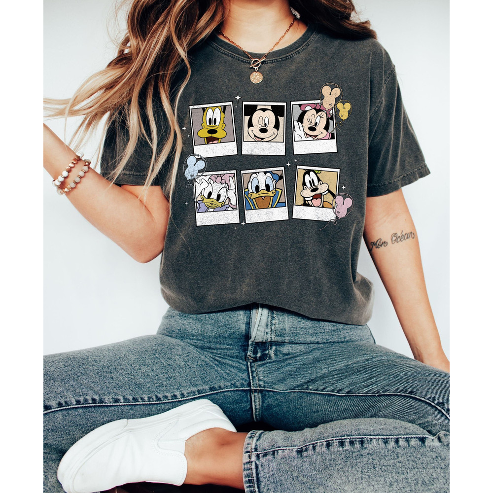 Retro Disney Mickey Polaroid Shirt, Mickey and Friends Comfort Colors Shirt, Disneyland Shirt, Disneyworld Shirt, Disney Family Trip Shirts - 1.jpg