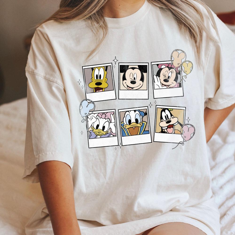 Retro Disney Mickey Polaroid Shirt, Mickey and Friends Comfort Colors Shirt, Disneyland Shirt, Disneyworld Shirt, Disney Family Trip Shirts - 2.jpg