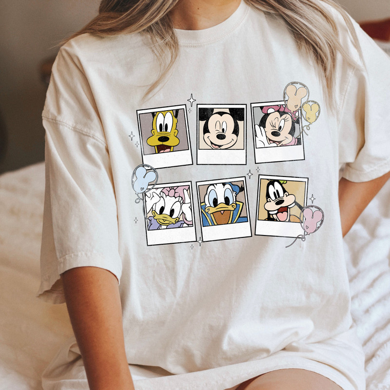 Retro Disney Mickey Polaroid Shirt, Mickey and Friends Comfort Colors Shirt, Disneyland Shirt, Disneyworld Shirt, Disney Family Trip Shirts - 2.jpg