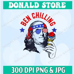 ben chilling 4th of july ben franklin ice cream meme us flag png, png high quality, png, digital download